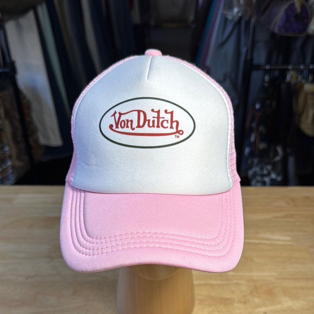 Von Dutch Pink and White Trucker Hat